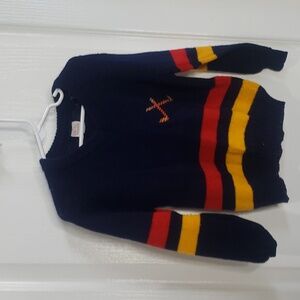 Ego-Trix Vintage 1990s Hockey Sweater Size 6 Blue Red Yellow